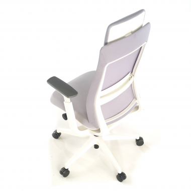 ergonomische bureaustoel wit grijs witte structuur stof 3d verstelbare armleuningen 8