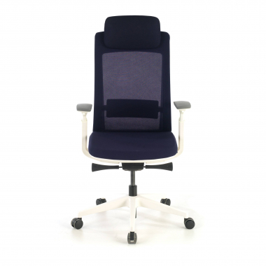 ergonomische bureaustoel wit blauw witte structuur stof 3d verstelbare armleuningen 4