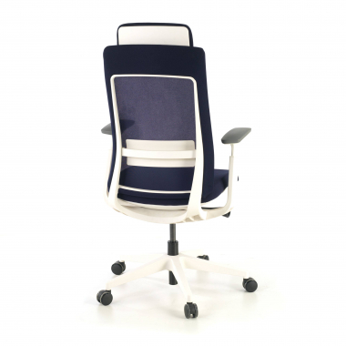 ergonomische bureaustoel wit blauw witte structuur stof 3d verstelbare armleuningen 7