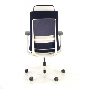 ergonomische bureaustoel wit blauw witte structuur stof 3d verstelbare armleuningen 8