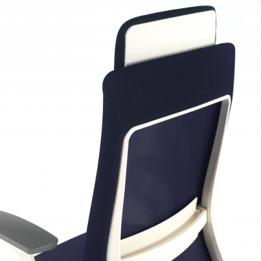 ergonomische bureaustoel wit blauw witte structuur stof 3d verstelbare armleuningen 6