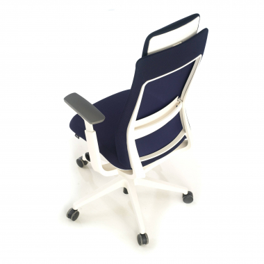 ergonomische bureaustoel wit blauw witte structuur stof 3d verstelbare armleuningen 9