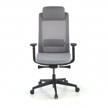ergonomische bureaustoel grijs zwarte structuur stof 3d verstelbare armleuningen 4