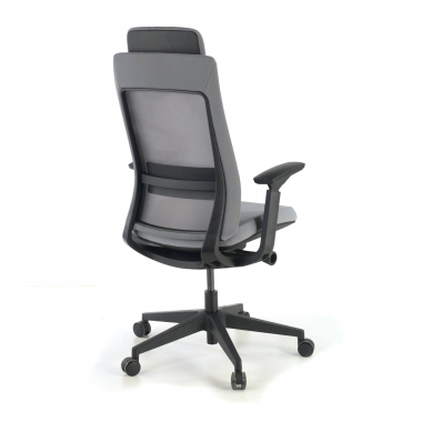 ergonomische bureaustoel grijs zwarte structuur stof 3d verstelbare armleuningen 7