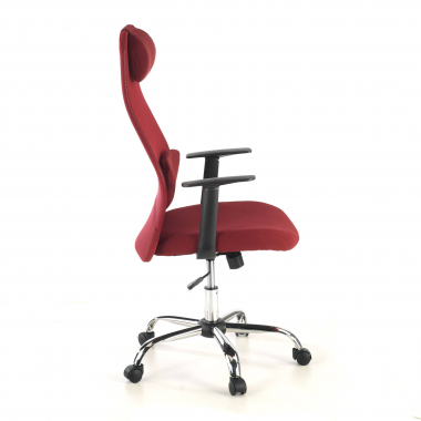 bureaustoel rood sigma netstof mesh vaste armleuningen hoofdsteun 4