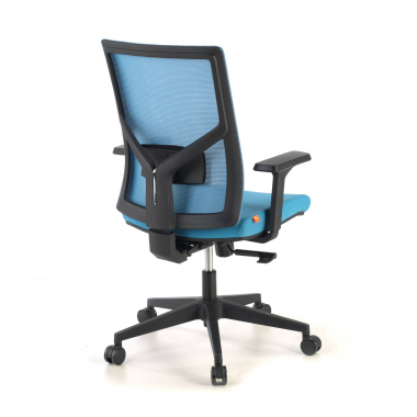 ergonomische bureaustoel blauw zwarte structuur hoofdsteun netstof mesh 1d verstelbare armleuningen lumbale steun 7