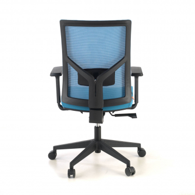 ergonomische bureaustoel blauw zwarte structuur hoofdsteun netstof mesh 1d verstelbare armleuningen lumbale steun 8