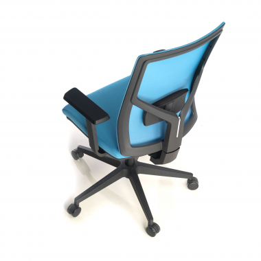 ergonomische bureaustoel blauw zwarte structuur hoofdsteun netstof mesh 1d verstelbare armleuningen lumbale steun 9