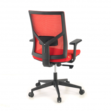 ergonomische bureaustoel rood zwarte structuur hoofdsteun netstof mesh 1d verstelbare armleuningen lumbale steun 7