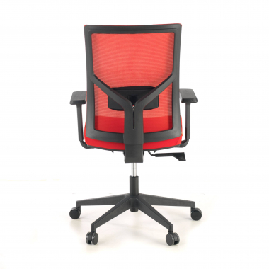 ergonomische bureaustoel rood zwarte structuur hoofdsteun netstof mesh 1d verstelbare armleuningen lumbale steun 8