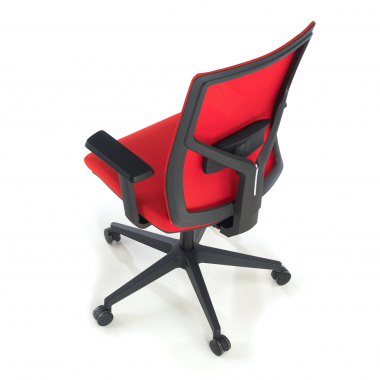 ergonomische bureaustoel rood zwarte structuur hoofdsteun netstof mesh 1d verstelbare armleuningen lumbale steun 9