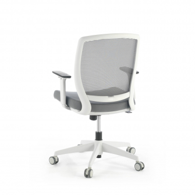 draaistoel wit grijs stoel witte structuur netstof mesh 1d verstelbare armleuningen 4