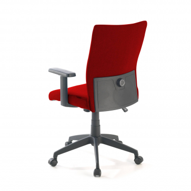 draaistoel rood kobe stof vaste armleuningen lumbale steun 8
