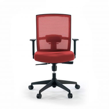 ergonomische bureaustoel rood zwarte structuur netstof mesh 1d verstelbare armleuningen lumbale steun 4