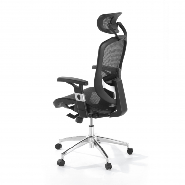 bureaustoel zwart flex netstof mesh beweegbare armleuningen lumbale steun hoofdsteun 8