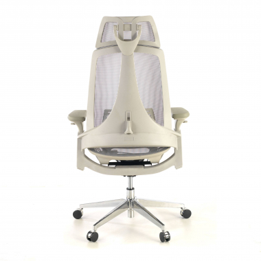 ergonomische bureaustoel wit grijs thunder netstof mesh 3d verstelbare armleuningen lumbale steun hoofdsteun 8