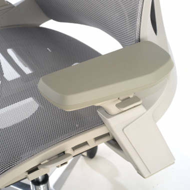 ergonomische bureaustoel wit grijs thunder netstof mesh 3d verstelbare armleuningen lumbale steun hoofdsteun 6