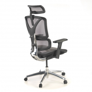 ergonomische bureaustoel grijs focus netstof mesh 3d verstelbare armleuningen lumbale steun 8