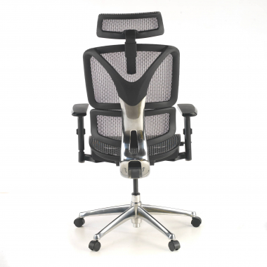ergonomische bureaustoel grijs focus netstof mesh 3d verstelbare armleuningen lumbale steun 6