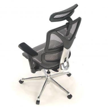 ergonomische bureaustoel grijs focus netstof mesh 3d verstelbare armleuningen lumbale steun 10