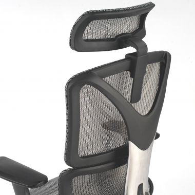 ergonomische bureaustoel grijs focus netstof mesh 3d verstelbare armleuningen lumbale steun 7