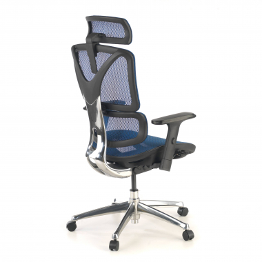 ergonomische bureaustoel blauw focus netstof mesh 3d verstelbare armleuningen lumbale steun 7