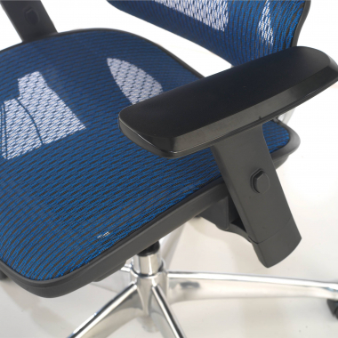 ergonomische bureaustoel blauw focus netstof mesh 3d verstelbare armleuningen lumbale steun 8