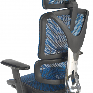 ergonomische bureaustoel blauw focus netstof mesh 3d verstelbare armleuningen lumbale steun 6