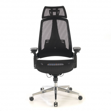 ergonomische bureaustoel zwart thunder netstof mesh 3d verstelbare armleuningen lumbale steun hoofdsteun 6