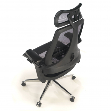 ergonomische bureaustoel zwart thunder netstof mesh 3d verstelbare armleuningen lumbale steun hoofdsteun 5