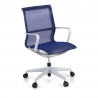 Design bureaustoel Fox White, verstelbare rugleuning, Mesh bekleding