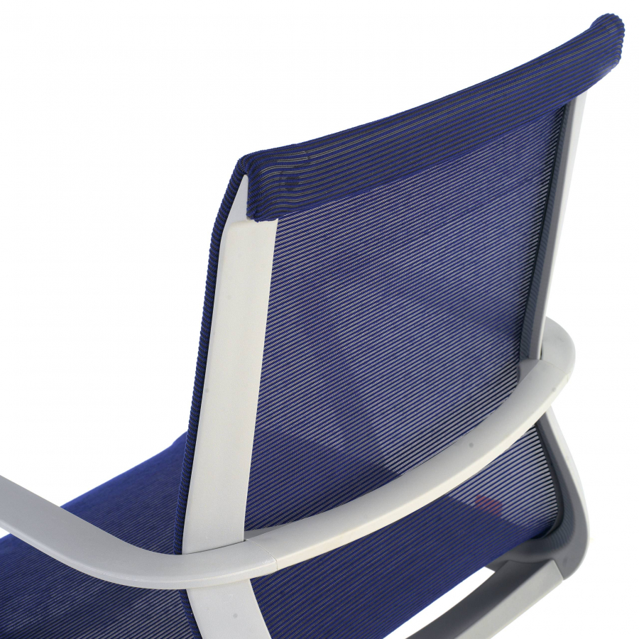 Design bureaustoel Fox white, Verstelbare Rugleuning, Mesh-stof