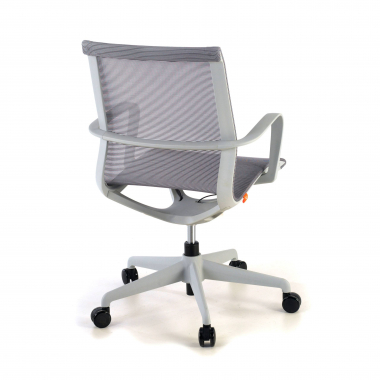 design bureaustoel wit grijs zwarte structuur netstof mesh vaste armleuningen 8
