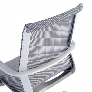 design bureaustoel wit grijs zwarte structuur netstof mesh vaste armleuningen 5