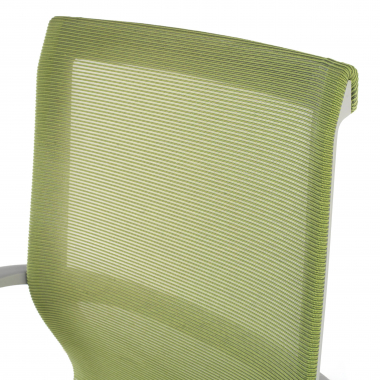 design bureaustoel wit groen zwarte structuur netstof mesh vaste armleuningen 8