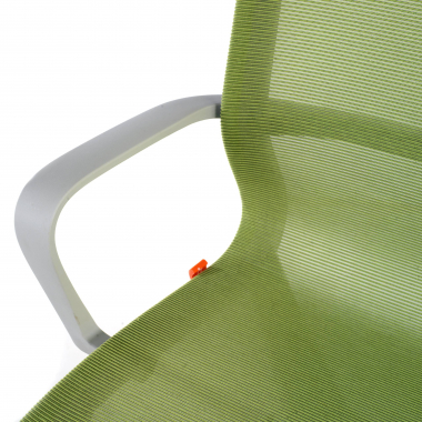 design bureaustoel wit groen zwarte structuur netstof mesh vaste armleuningen 5