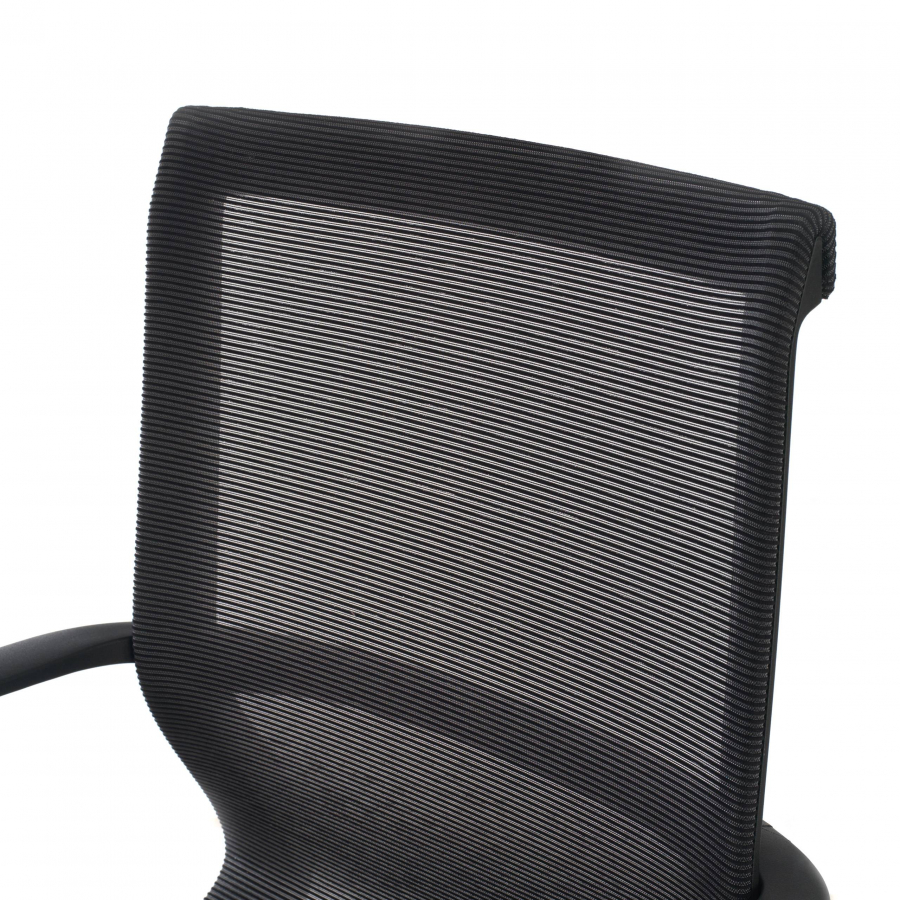 Design bureaustoel Fox black, Verstelbare Rugleuning, Mesh-stof