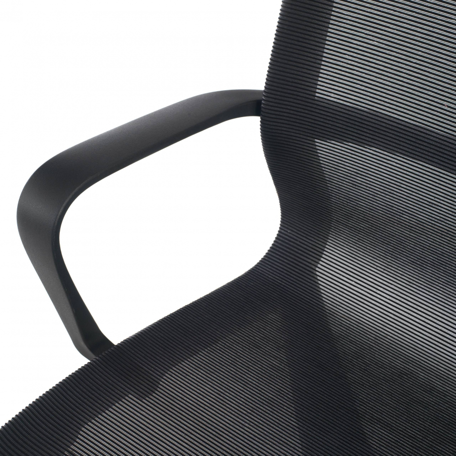 Design bureaustoel Fox black, Verstelbare Rugleuning, Mesh-stof