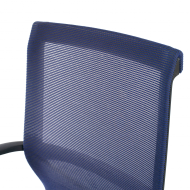 bureaustoel blauw witte structuur netstof mesh vaste armleuningen 8