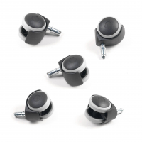 Set bureaustoelwielen, 11x50mm, voor op parketvloeren