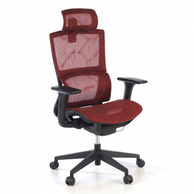 ergonomische bureaustoel rood winter netstof mesh 3d verstelbare armleuningen dubbele lumbale steun hoofdsteun 1
