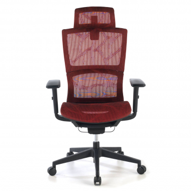 ergonomische bureaustoel rood winter netstof mesh 3d verstelbare armleuningen dubbele lumbale steun hoofdsteun 4