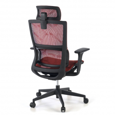 ergonomische bureaustoel rood winter netstof mesh 3d verstelbare armleuningen dubbele lumbale steun hoofdsteun 7