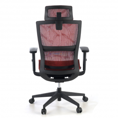 ergonomische bureaustoel rood winter netstof mesh 3d verstelbare armleuningen dubbele lumbale steun hoofdsteun 6