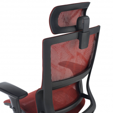 ergonomische bureaustoel rood winter netstof mesh 3d verstelbare armleuningen dubbele lumbale steun hoofdsteun 5