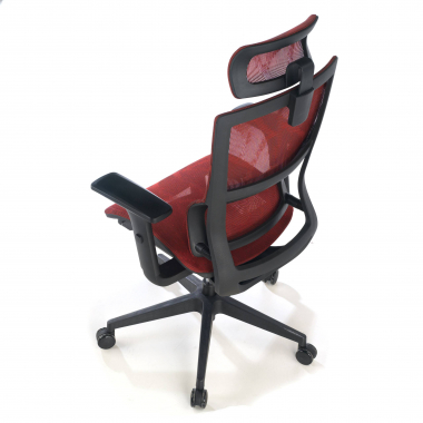 ergonomische bureaustoel rood winter netstof mesh 3d verstelbare armleuningen dubbele lumbale steun hoofdsteun 9