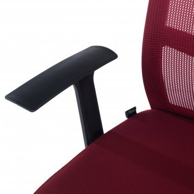 draaistoel rood bureaustoel netstof mesh vaste armleuningen lumbale steun 7