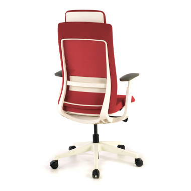 ergonomische bureaustoel wit rood witte structuur stof 3d verstelbare armleuningen 9