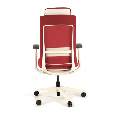 ergonomische bureaustoel wit rood witte structuur stof 3d verstelbare armleuningen 8