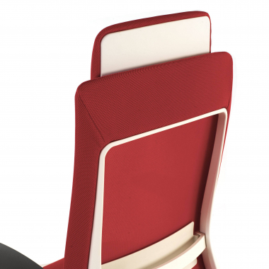 ergonomische bureaustoel wit rood witte structuur stof 3d verstelbare armleuningen 10